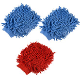 Kuber Industries Gloves | Microfiber Cleaning Gloves | Chenille Mitts for Kitchen | 50 GSM Hand Duster for Kitchen | Hand Gloves for Car | Duster for Glass | Pack of 3 | Multi